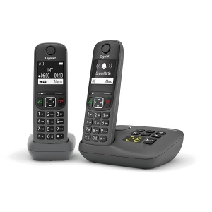 Telefon fara fir Gigaset A695A Duo cu 2 mobilteile, display mare, anunturi vocale