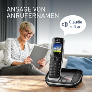 Telefon fara fir Panasonic KX-TGJ320GB cu robot telefonic, sistem hands-free, LCD color, securitate DECT, radiatii reduse, baterie de lunga durata, negru - Img 8