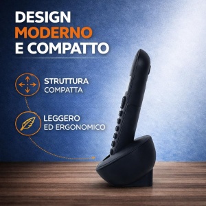 Telefon fix cordless Motorola T101 negru, design elegant, display iluminat - Img 5