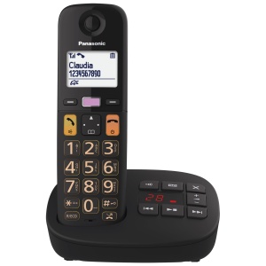 Telefon fix fara fir Panasonic KX-TGU132EXB, 2 mobilteile, negru, cu afisaj LCD - Img 4