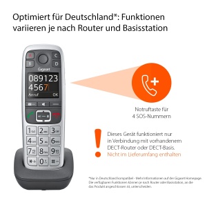 Telefon fix Gigaset E560HX, seniori, cu ladeschale, compatibil Fritzbox, argintiu - Img 2