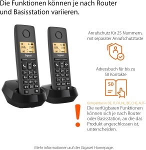 Telefon fix Gigaset Pure 120 Duo - 2 aparate, antracit, cu afisaj iluminat - Img 2