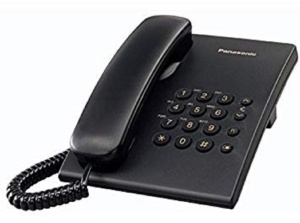 Telefon fix Panasonic KX-TS500EXB, montaj pe perete sau birou, negru