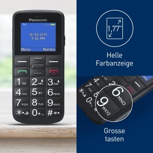 Telefon mobil Panasonic KX-TU110EXB Dual-SIM Negru cu functie SOS si tastatura mare - Img 2