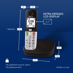 Telefon Panasonic KX-TGU410EXB Negru si Argintiu Display mare Compatibil cu aparate auditive - Img 7