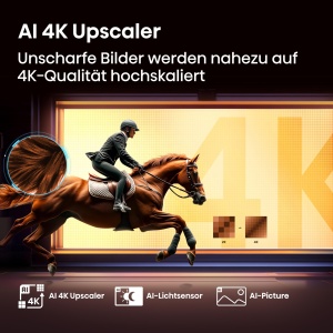 Televizor Hisense 43E7Q 43 inch 4K UHD QLED Smart TV Mod joc Plus Mod Filmaker Dolby Vision Atmos HDR10 HLG HDR Immersive AI 4K Upscaler Dolby MS12 DT - Img 5