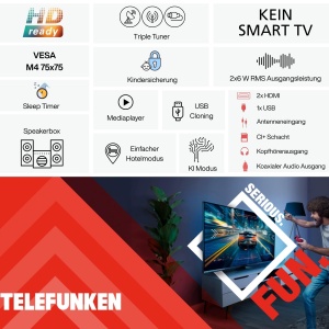 Televizor LED TELEFUNKEN XH32P900S 32 inch (80 cm) HD-Ready - Img 6