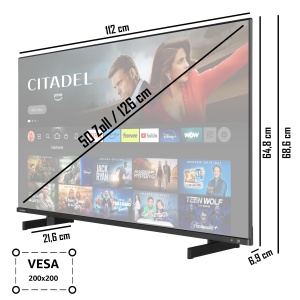 Televizor QLED Toshiba 50QF5D63DA 50" (4K Ultra HD, HDR Dolby Vision, Smart TV, Tuner triplu, Alexa incorporat, Bluetooth, Sunet de la Onkyo) [2023], Negru - Img 3