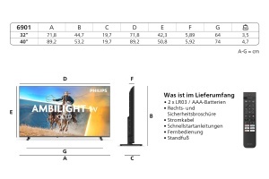Televizor Smart Philips 32PQS690112 32 inch FHD QLED cu Ambilight - Img 3