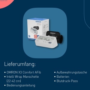 Tensiometru digital OMRON X3 Comfort AFib cu manseta Intelli Wrap si detectie fibrilatie atriala - Img 7