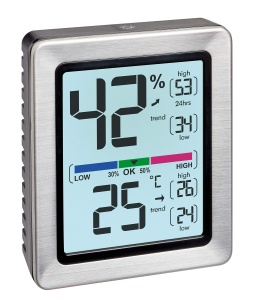 Termohigrometru digital TFA Dostmann EXACTO 30.5047.54, cu senzor de precizie, pentru monitorizarea umiditatii si temperaturii