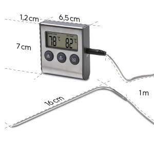 Termometru digital de bucatarie Xavax 2in1, cu sonda detasabila, timer si alarma, -10C pana la 250C - Img 3