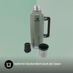 Termos din otel inoxidabil Stanley 1913, 2.3L, culoare verde, BPA-free - Img 7