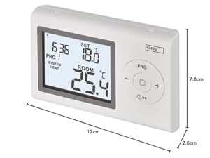 Termostat digital de camera EMOS, termostat de perete programabil pentru sisteme de incalzire si racire, termostat / regulator de temperatura a camerei cu protectie impotriva inghetului, conectat prin fir pentru montare pe suprafata 12 x 2,6 x 7,8 cm - Img 9