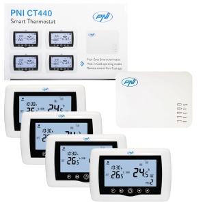 Termostat Inteligent PNI CT440, Wireless, WiFi, Control 4 Zone, Alb - Img 2