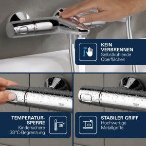 Termostat pentru cada GROHE Precision Trend, crom, cu maner ergonomic si tehnologie de economisire a apei - Img 9