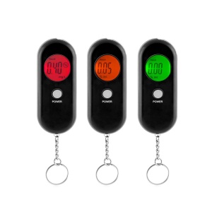 Tester de alcool InnovaGoods, compact, negru, cu iluminare in 3 culori