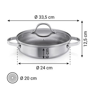 Tigaie adanca Tescoma SteelCRAFT cu capac, 24 cm, inox - Img 5