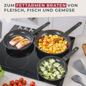 Tigaie antiaderenta FACKELMANN Liteline 24 cm, PFAS-free, ergonomica - Img 3