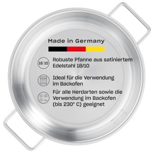 Tigaie din inox Fissler Pure Collection, 24 cm, 10 ani garantie, inductie