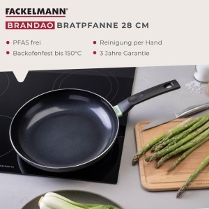 Tigaie Fackelmann Brandao 28 cm Aluminiu Reciclat Invelis Ceramic PFAS-Free Negru - Img 3