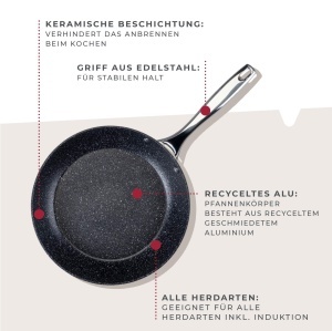 Tigaie Fackelmann Crossroad 28 cm din aluminiu reciclat compatibila cu toate tipurile de plite fara PFAS - Img 2