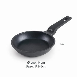 Tigaie miniatura Lacor 25163, aluminiu, antiaderenta, 14 cm, neagra - Img 2