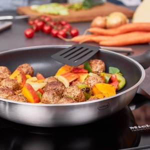 Tigaie ROSLE Basic Line, 28 cm, inox, antiaderenta, pentru toate tipurile de plite - Img 3