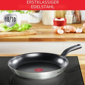 Tigaie Tefal Comfort Max 20 cm, Inductie, Antiaderenta, Inox, Rosu - Img 3