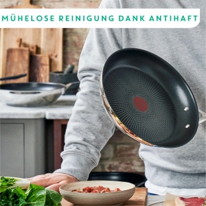 Tigaie Tefal Jamie Oliver by Cook's Direct On Wok, 28 cm, acoperire antiaderenta, termosemnal, maner nituit, potrivita pentru inductie, otel inoxidabil, E3041934 - Img 4
