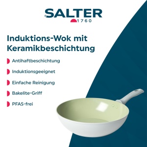 Tigaie wok Salter 28 cm, cu invelis antiaderent, compatibila inductie, maner Bakelite - Img 2