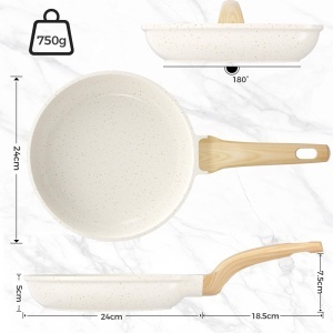 Tigaie YASHE 24 cm Antiaderenta Granit Compatibila Inductie Maner Termorezistent - Img 7