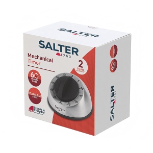 Timer mecanic de bucatarie SALTER 60 minute, din otel inoxidabil, cu alarma puternica - Img 7