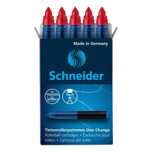 Tintenpatron Schneider One Change, 0.6 mm, 5 bucati, documentenecht, rosu