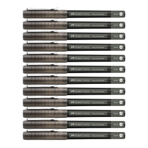 Tintenroller Faber-Castell Free Ink, 12 bucati, 0.8 mm, negru