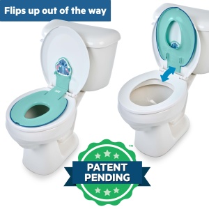 Toaleta pentru copii Bright Starts Disney Baby Stitch, culoare albastra, cu manere anti-alunecare - Img 6