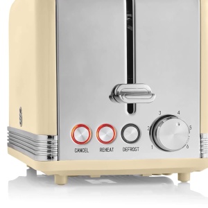Toaster 2 felii Swan Retro ST19010CNEU, 815W, 6 trepte de rumenire, crem - Img 5