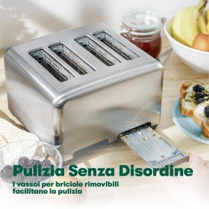 Toaster BELLA cu 4 fante, 6 niveluri de rumenire, functii de oprire automata si incalzire - Img 4