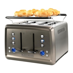 Toaster BLACKDECKER BXTO1960E 1960W 6 trepte rumenire 4 fante functii Stop Reincalzire Dezghetare