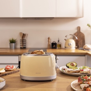 Toaster Cecotec ToastTaste 800 Vintage, 850W, 2 felii, Galben - Img 2