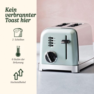 Toaster Cuisinart 2-Scheiben, 6 Braunungsstufen, Pistachie - Img 2