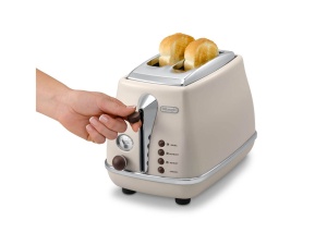 Toaster DeLonghi Icona Vintage CTOV 2103.BG, 2 fante, 6 nivele rumenire, culoare bej - Img 3