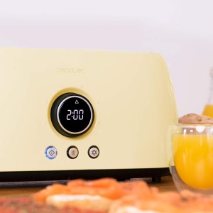 Toaster digital Cecotec ClassicToast 15000, 1500W, 4 felii, 2 sloturi extra-largi, galben - Img 4