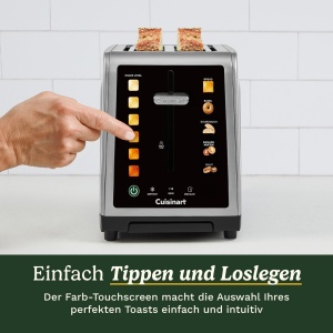 Toaster digital Cuisinart SimpliTouch XL, 2 felii, ecran tactil color, fante extra-largi, finisaj inox - Img 2
