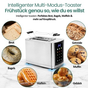Toaster EMERIO TO-132888 din inox, 800W, 2 toastschlitze, display colorat - Img 4