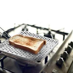 Toaster Ibili pentru aragaz pe gaz, 20x20 cm, metal argintiunegru - Img 2