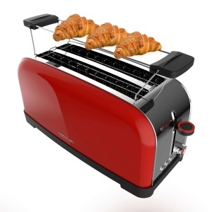 Toaster vertical Cecotec Toastin Time 1500, 1500 W, 2 fante, rosu