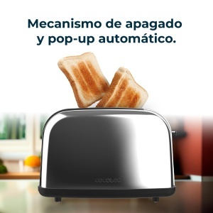 Toaster vertical Cecotec Toastin Time 850W inox fante largi 38 cm 7 nivele de rumenire - Img 8