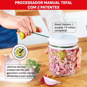 Tocator manual Tefal K1644104 5 Secunde 450 ml Lame din otel inoxidabil Verde - Img 5