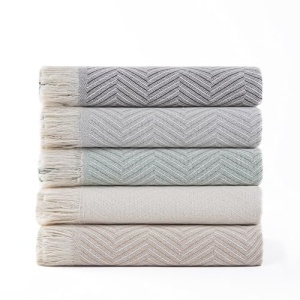 Todocama Cuvertura Multifunctionala 100 Bumbac Recycled Herringbone Design - Img 2